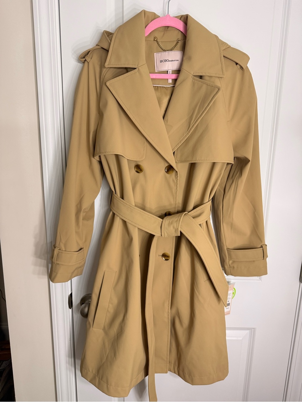 BCBGeneration Women's Camel Trench Coat with Belt